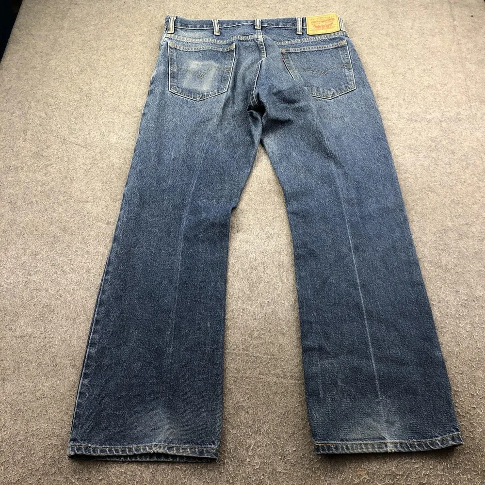 Vintage Levis 517 Jeans Mens 36x30 Slim Bootcut Denim Distressed Whiskered